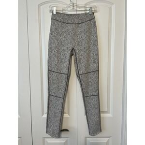 Gymshark Fleur‎ Gray Sz Medium Textured Leggings Charcoal Marl Print Gym Workout